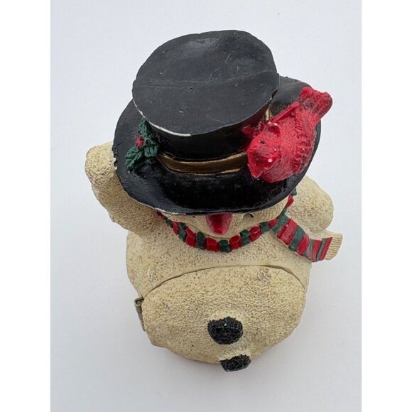 Vintge Snowman Figurine with Surprise Christmas Scene in Belly Mouse Tree - Picture 8 of 10